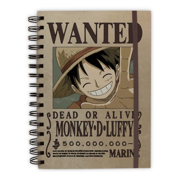 One Piece - Carnet A5 Wanted Luffy