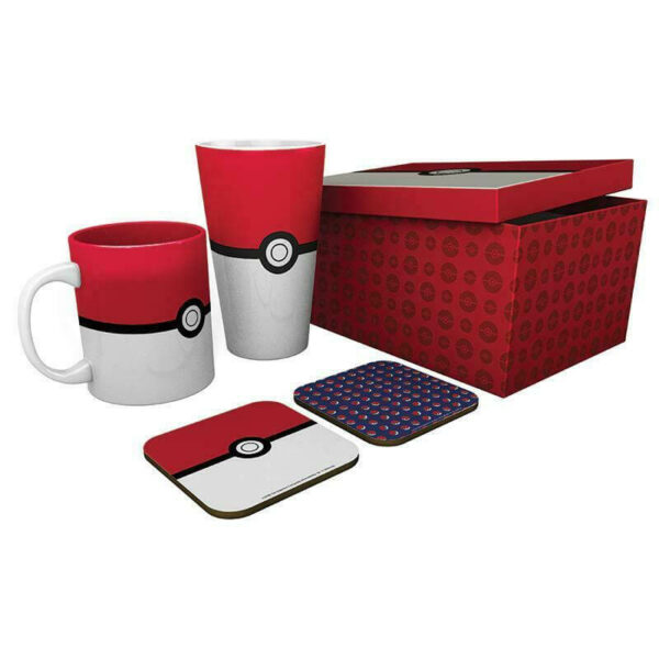 POKEMON - Coffret cadeau - Chope, mug, 2 dessous de verre - Poké Ball