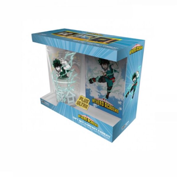 MY HERO ACADEMIA - Pck Verre XXL + Pin's + Carnet "Héros"