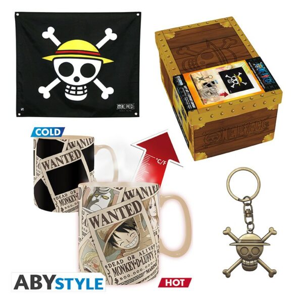 ONE PIECE - COFFRET CADEAU PORTE CLE, MUG, DRAPEAU