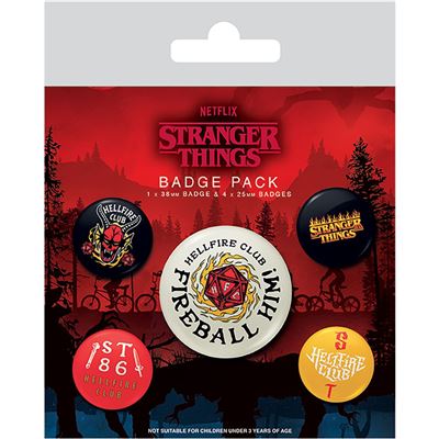 STRANGER THINGS 4 - Hellfire Club - Pack 5 Badges