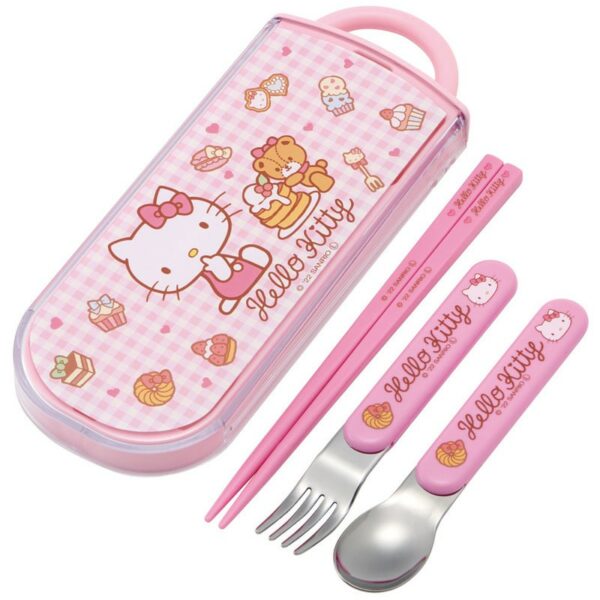 HELLO KITTY - Sweety Pink - Set baguettes cuillère et fourchette