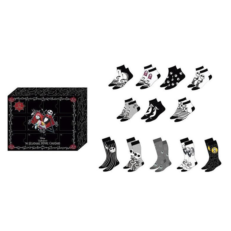 NBX - Coffret Cadeau Calendrier - 12 Paires de Chaussettes (T 36-41)