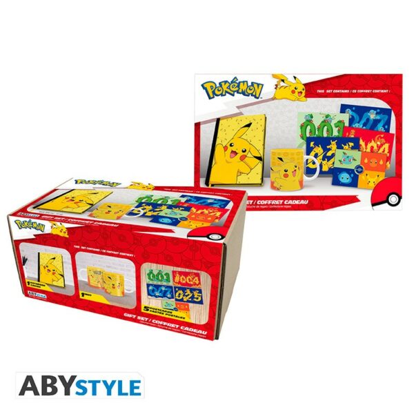 POKEMON - Pck Cahier A5 + Mug320ml + Cartes postales "Pikachu"