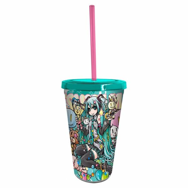 HATSUNE MIKU - Gobelet avec paille - 470 ml - Miku Band