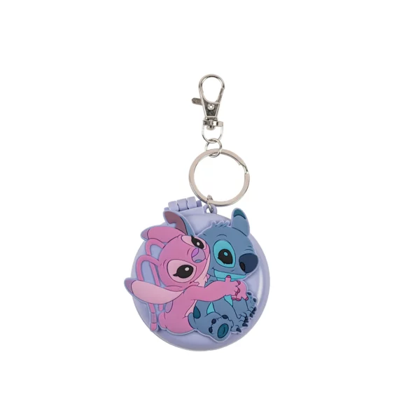 STITCH & ANGEL - Compact Brosse à Cheveux & Miroir en Porte-Clé