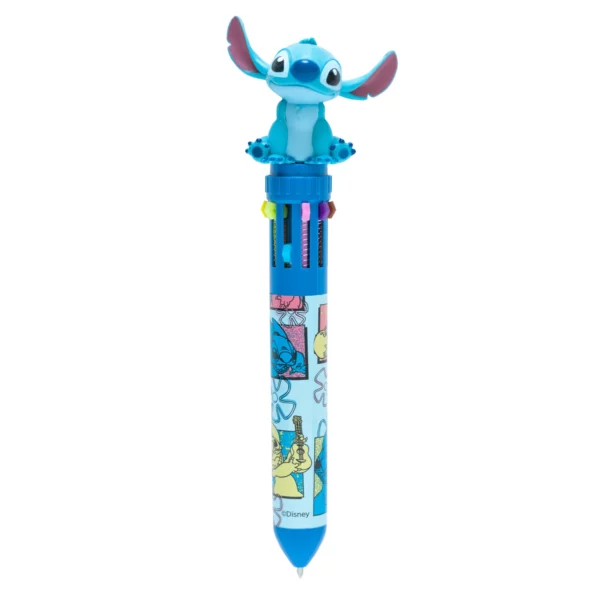 STITCH - Stylo-Bille 10 couleurs 3D