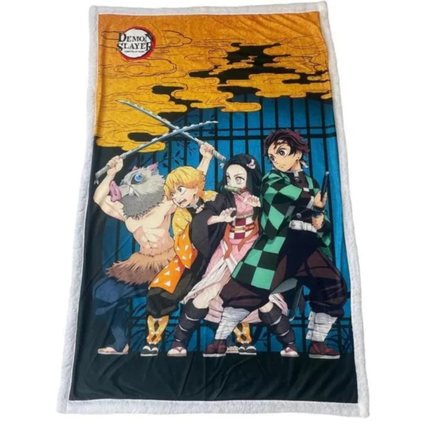 DEMON SLAYER - Couverture plaid sherpa Groupe 100 x 150 cm