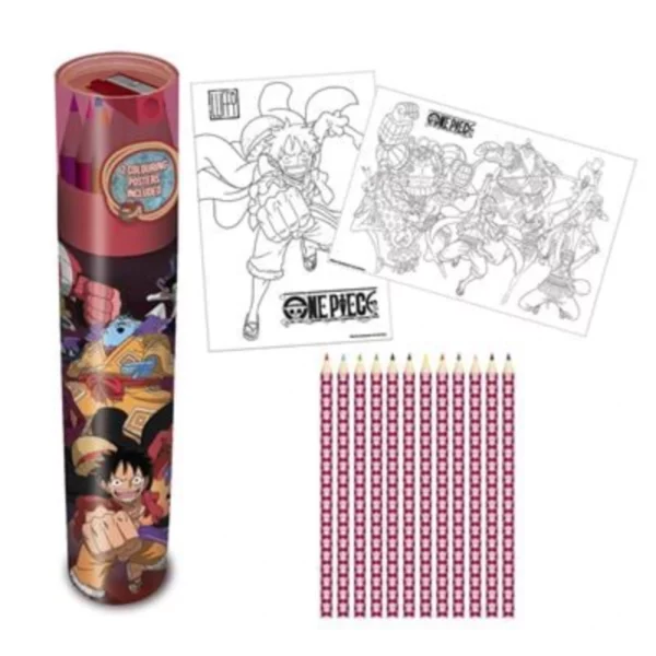 ONE PIECE - Equipage Chapeaux de paille - Tube 2 posters + crayons