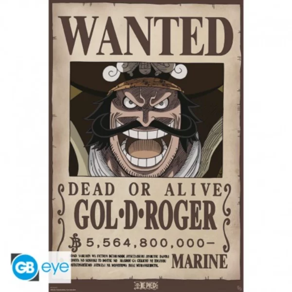 ONE PIECE Poster Wanted Gold D Roger (91,5 x 61 cm)