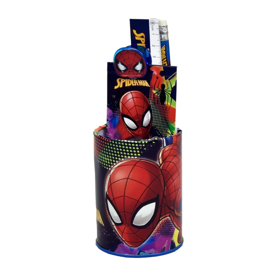 SPIDER-MAN - Set de Papeterie + Pot à Crayon - 7pc.