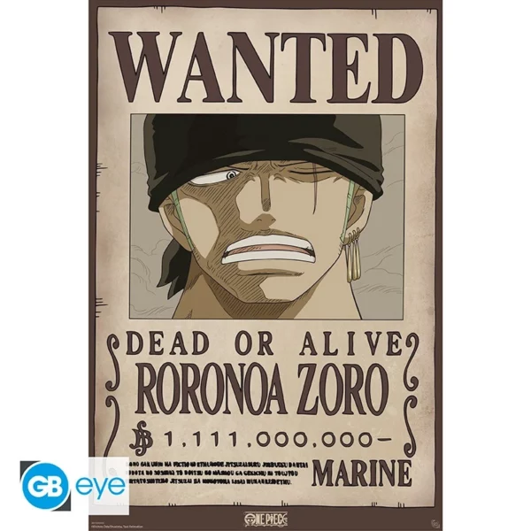 ONE PIECE - Poster Maxi 91,5x61 - Wanted Zoro Wano