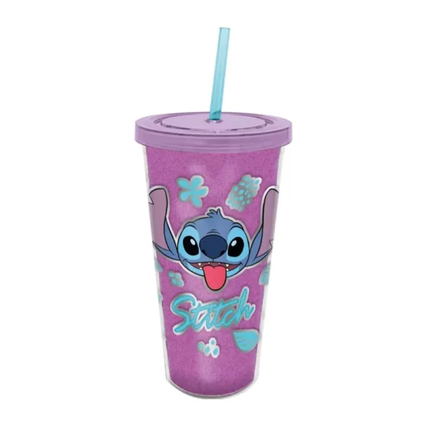 STITCH - Purple Glitter - Gobelet Fashion + Paille - Format 560ml