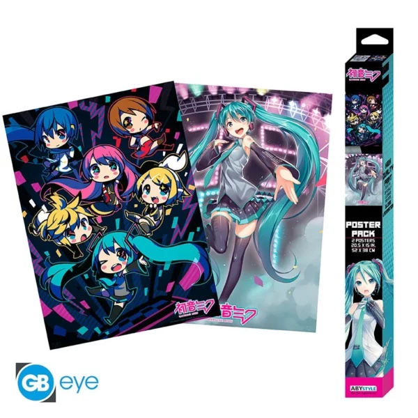 HATSUNE MIKU - Set 2 Posters Chibi 52x38 - Hatsune Miku