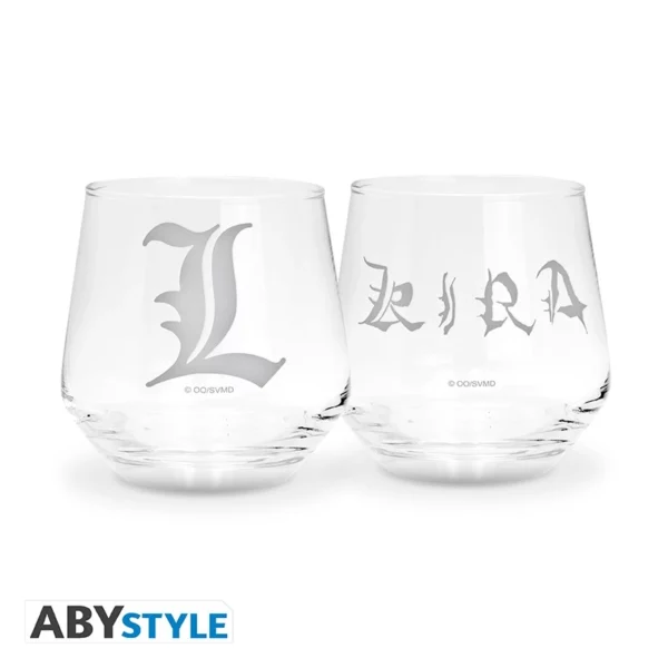 DEATH NOTE - Set de 2 verres Kira & L