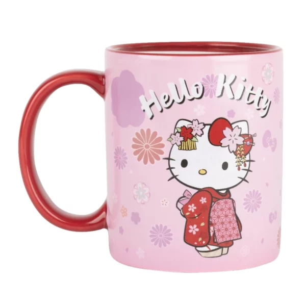 HELLO KITTY - Rouge Kimono - Mug Thermoréactif 320ml