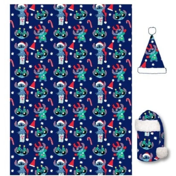 LILO & STITCH - Couverture Flanelle 110x140cm + Chapeau - Stitch