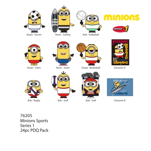 MINIONS SPORTS - Series 1 - 3D Foam Bag Clip