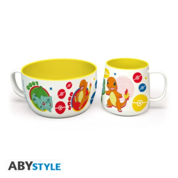 POKEMON - Set Petit Déjeuner Mug + Bol - Pikachu & Kanto Starters