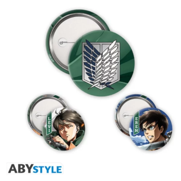 ATTACK ON TITAN - Pack de Badges - Eren & Levi