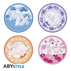 POKEMON - Set de 4 Assiettes - Style Japonais