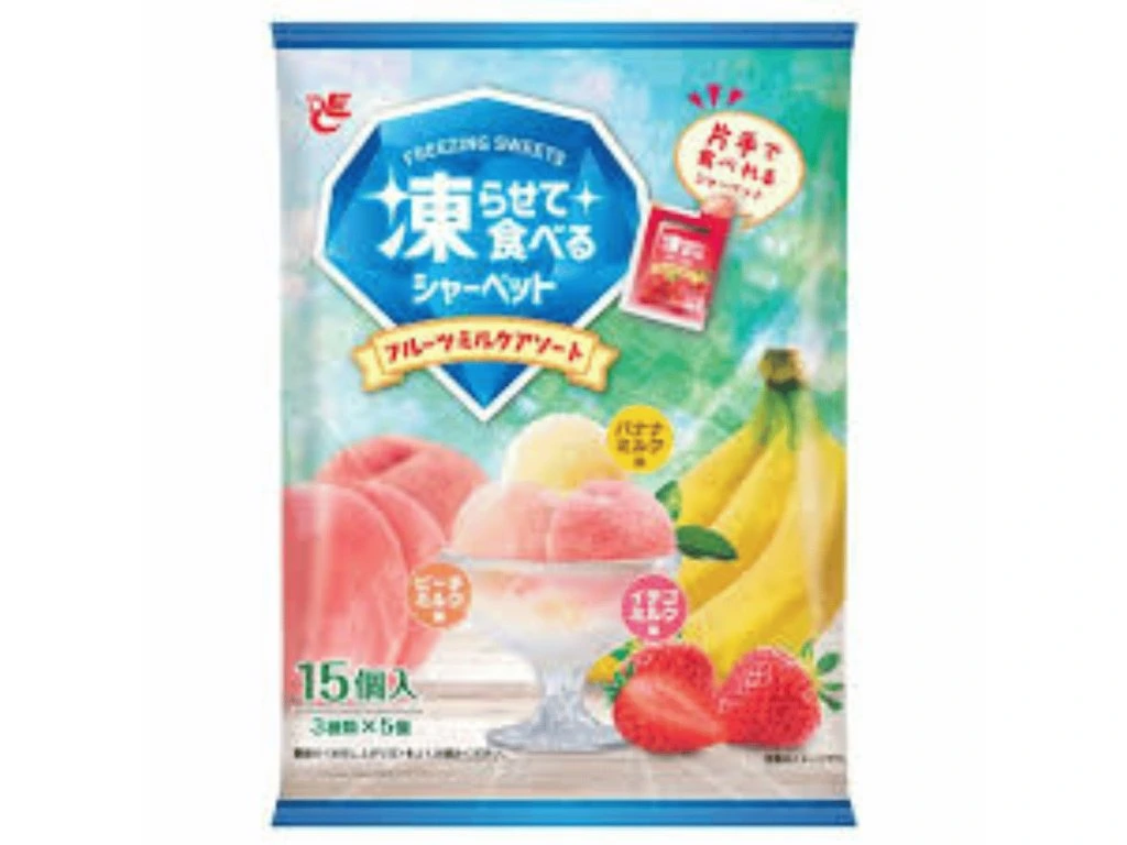 Bonbons glacés au lait et aux fruits