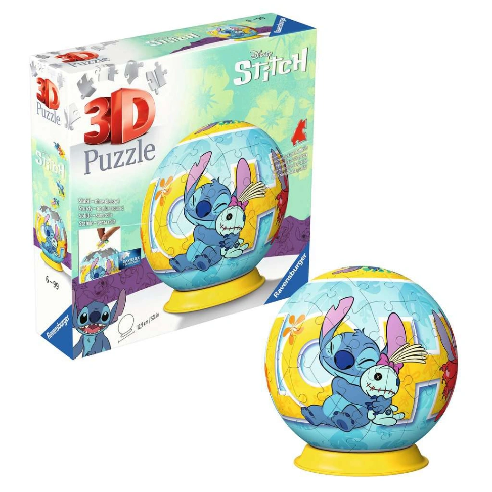 LILO & STITCH - Stitch & Scrump - Puzzle 3D - Rond 72p