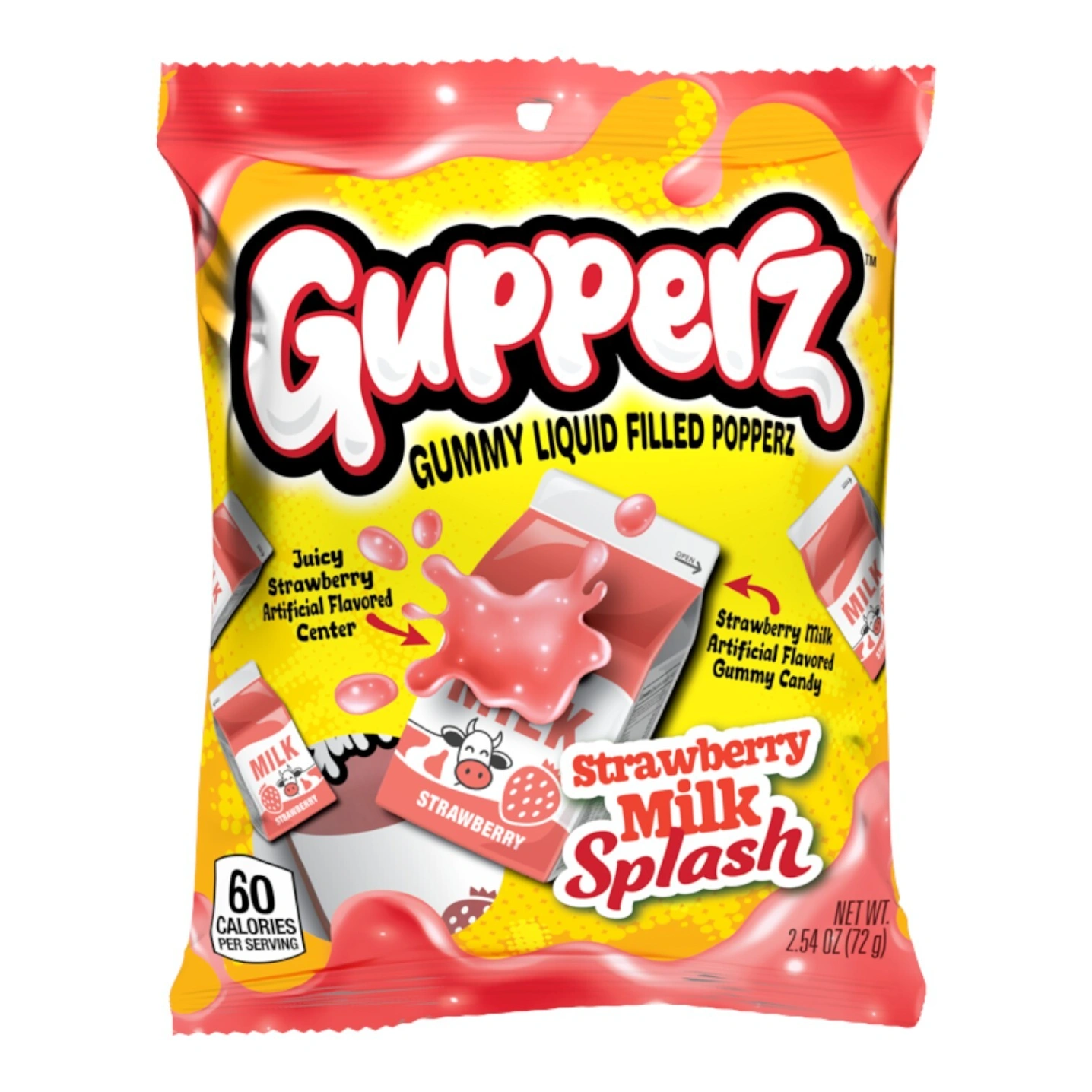 Gupperz - Gummy Liquid Filled Popperz - Strawberry Milk Splash