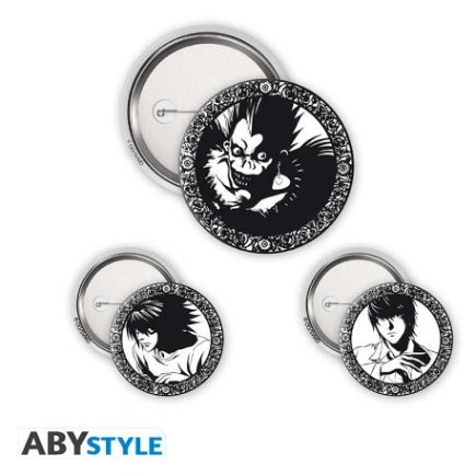 DEATH NOTE - Pack de Badges - Light, L & Ryuk