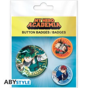 MY HERO ACADEMIA - Pack de Badges - Midoriya, Bakugo & Todoroki