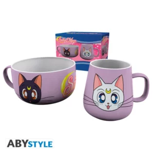 SAILOR MOON - Set Petit Déjeuner Mug + Bol - Luna & Artemis