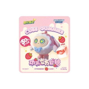 Gummies cubes fourrés à la fraise Haoliyuan Egg Party 65 g