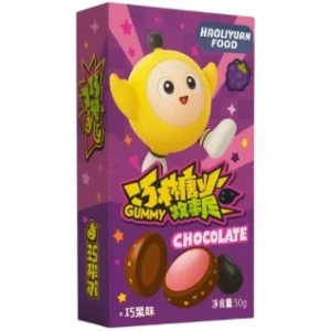 Haoliyuan Egg Party Bonbons gélifiés pétillants au chocolat noir et cassis