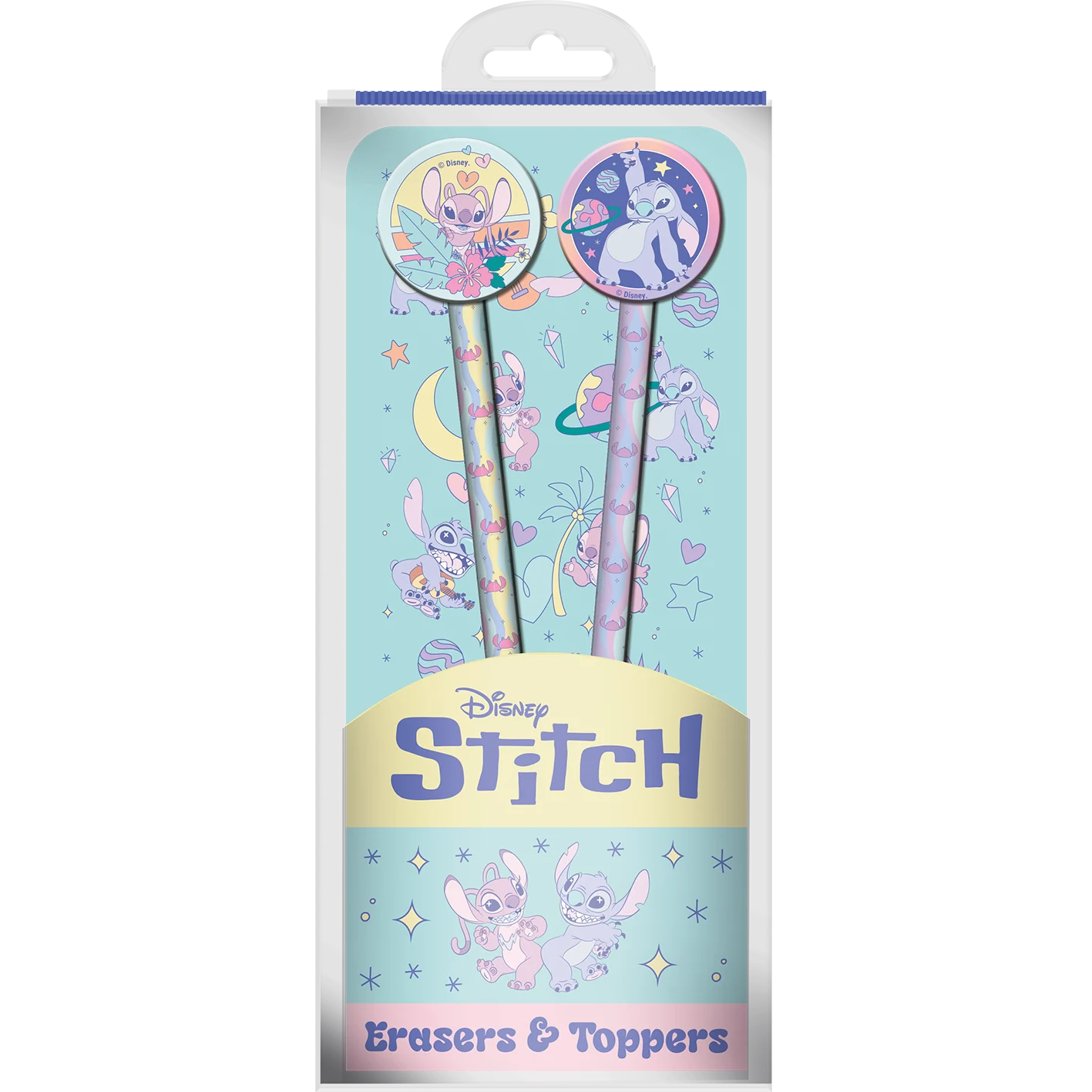 STITCH & ANGEL - Space Rocks - Set de 2 Crayons avec des Toppers