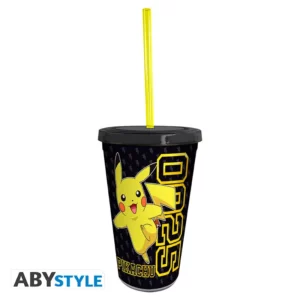 POKEMON - Gobelet avec paille - 470 ml - Pikachu Collage