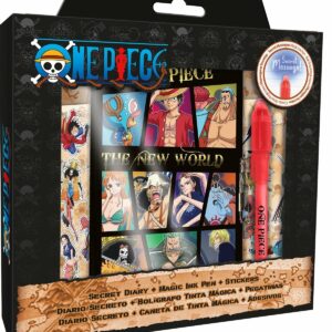 ONE PIECE - Equipage du Chapeau de Paille - Coffret de Papeterie - Journal Intime + Stylo à Encre Invisible + Stickers