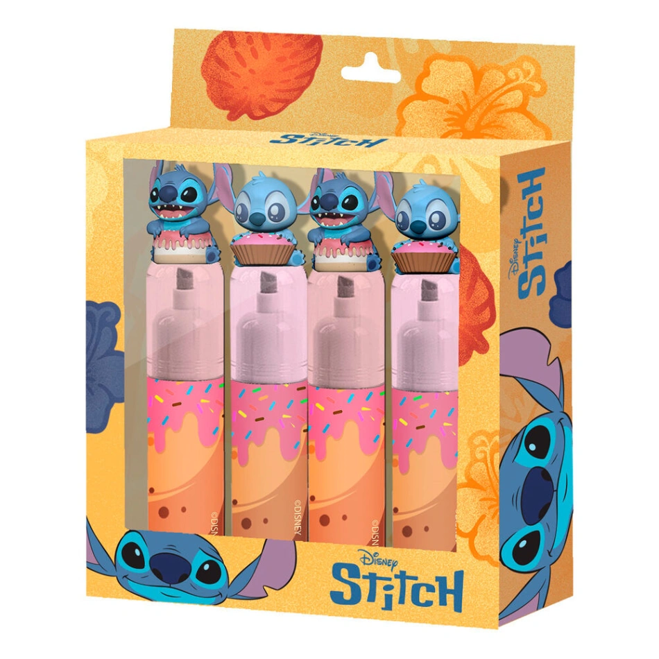 STITCH & ANGEL - Donut - Pack de 4 Surligneurs